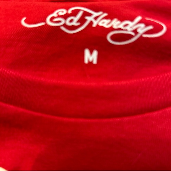 Ed Hardy Red Tiger Signature Logo Front & Back Crop T Tee Shirt NWT choose size - Picture 12 of 15